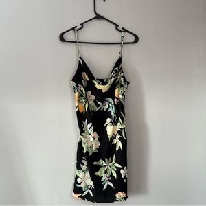 Tropical Floral Silky Dress
